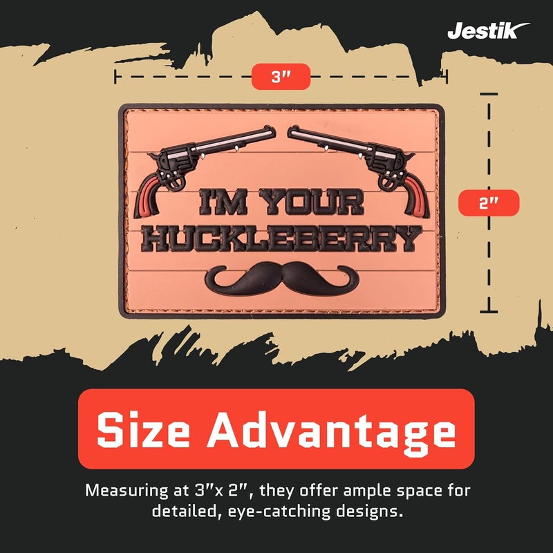 Jestik PVC Patch, Funny Patches, Humorous Tactical Morale Patch with Hook and Loop Fastener, Cute Patches for Backpacks, Military Uniforms, Jeans, Jackets, Vests, Hats & More - I'm Your Huckleberry - Image 5